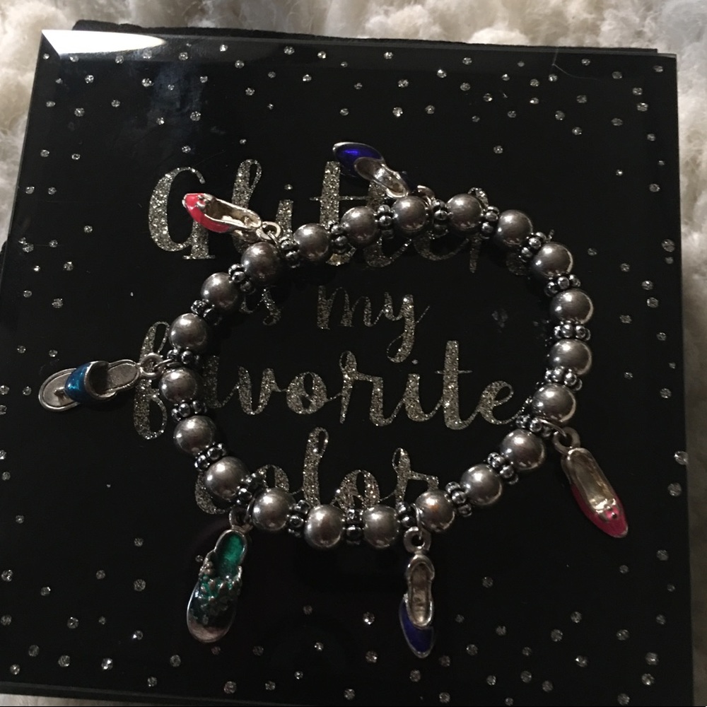 Silver Charm Slipper bracelet
